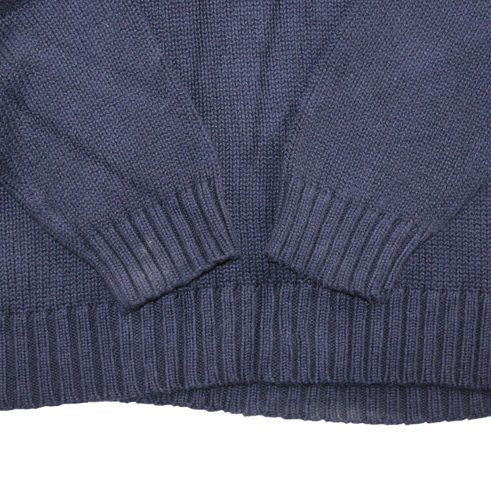 Polo Ralph Lauren XL 1/4 Zip Pullover Knit Sweater Navy Blue Red Pony High Neck - Picture 5 of 11